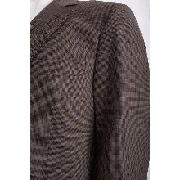 Brooks Brothers Mens Suit Jacket Sport Coat US 41 L Stretch Brown Wool Blend